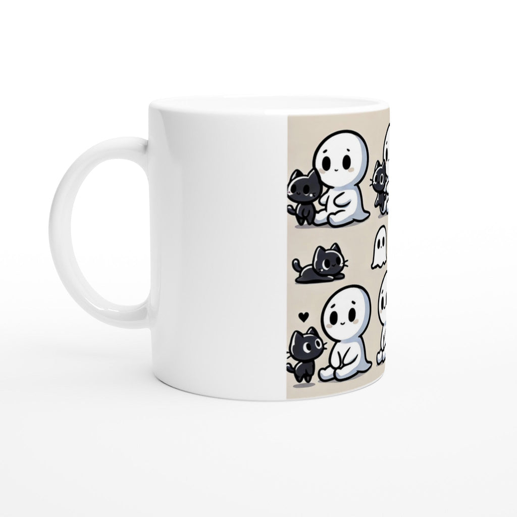 Boo Bonds with Kitten White 11oz Ceramic Mug - DazeRoom