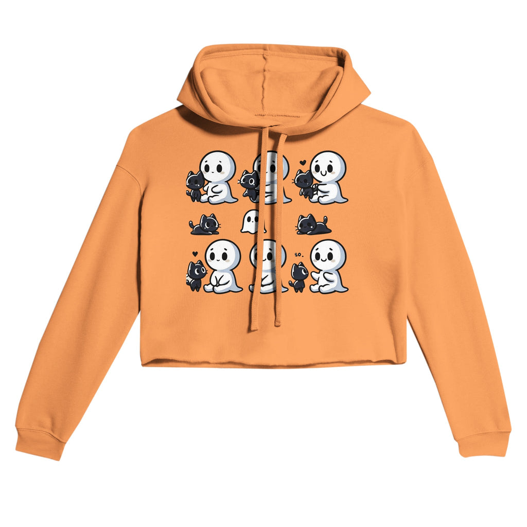 Boo Bonds with Kitten Women's Cropped Hoodie - DazeRoom