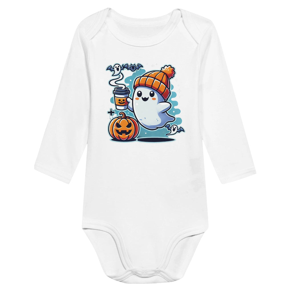 Boo Coffee & Beanie Classic Baby Long Sleeve Bodysuit - DazeRoom