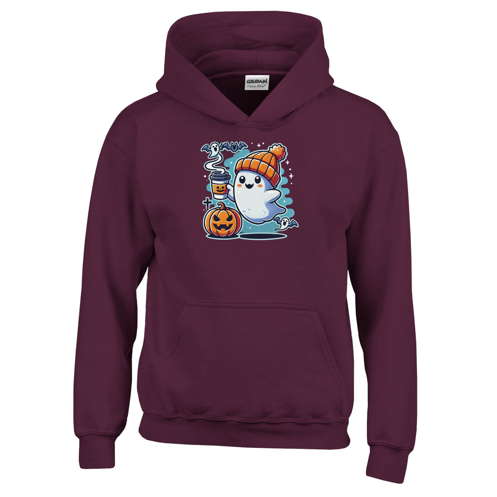 Boo Coffee & Beanie Classic Kids Pullover Hoodie - DazeRoom