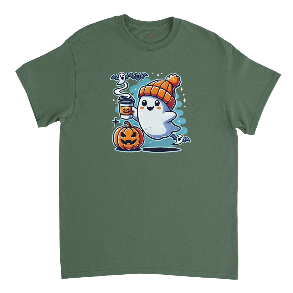 Boo Coffee & Beanie Heavyweight Unisex Crewneck T-shirt - DazeRoom