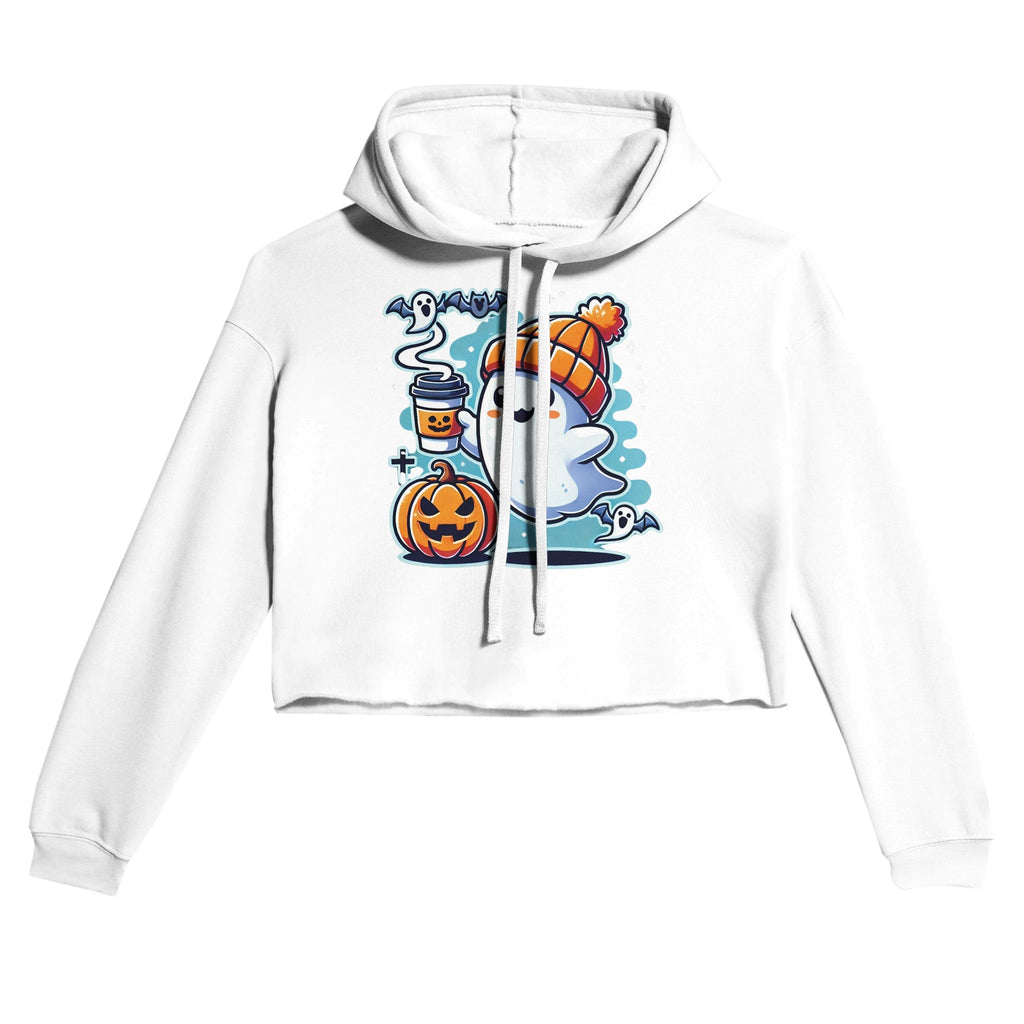 Boo Coffee & Beanie Women's Cropped Hoodie - DazeRoom