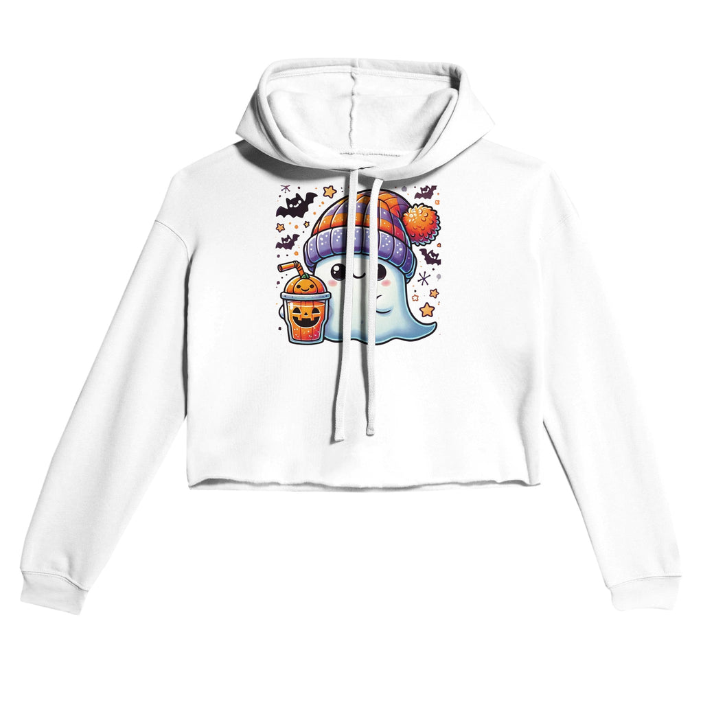 Boo Drink & Beanie Women's Cropped Hoodie - DazeRoom