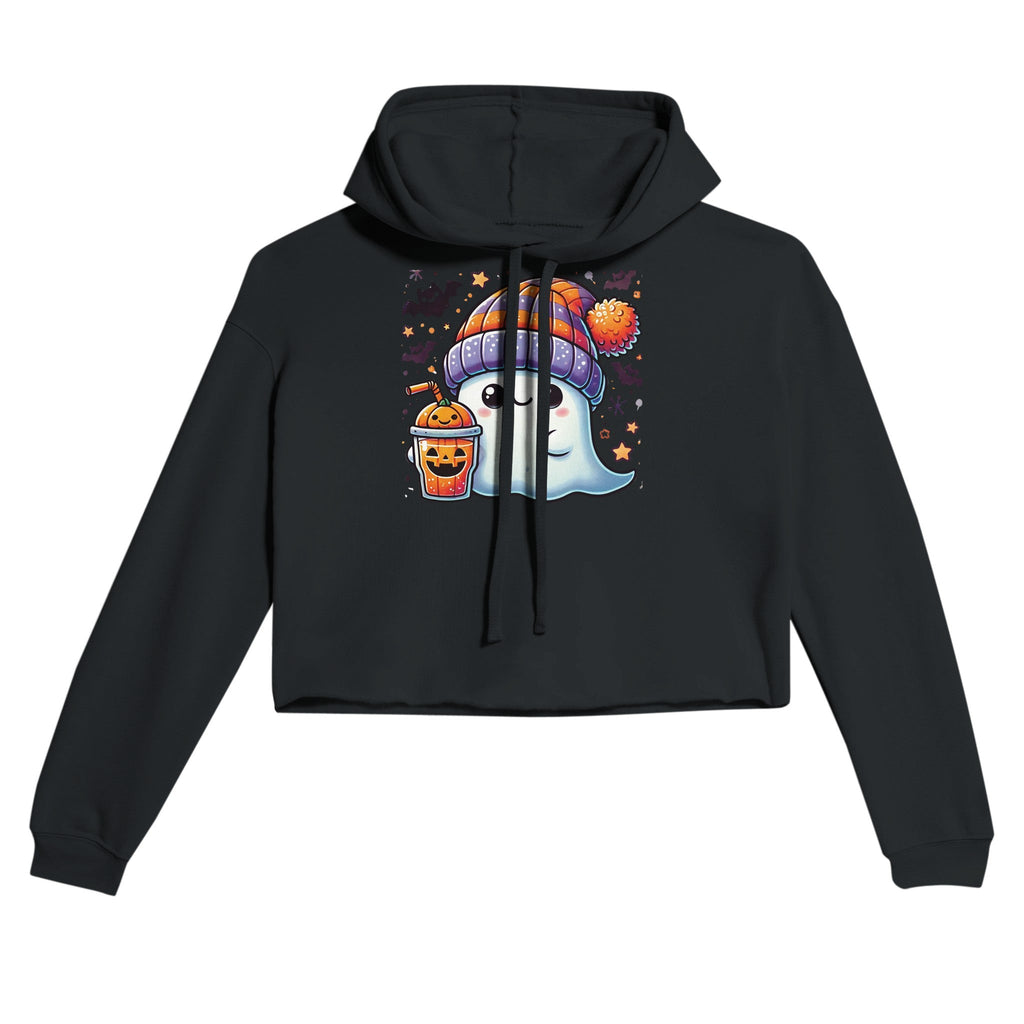 Boo Drink & Beanie Women's Cropped Hoodie - DazeRoom