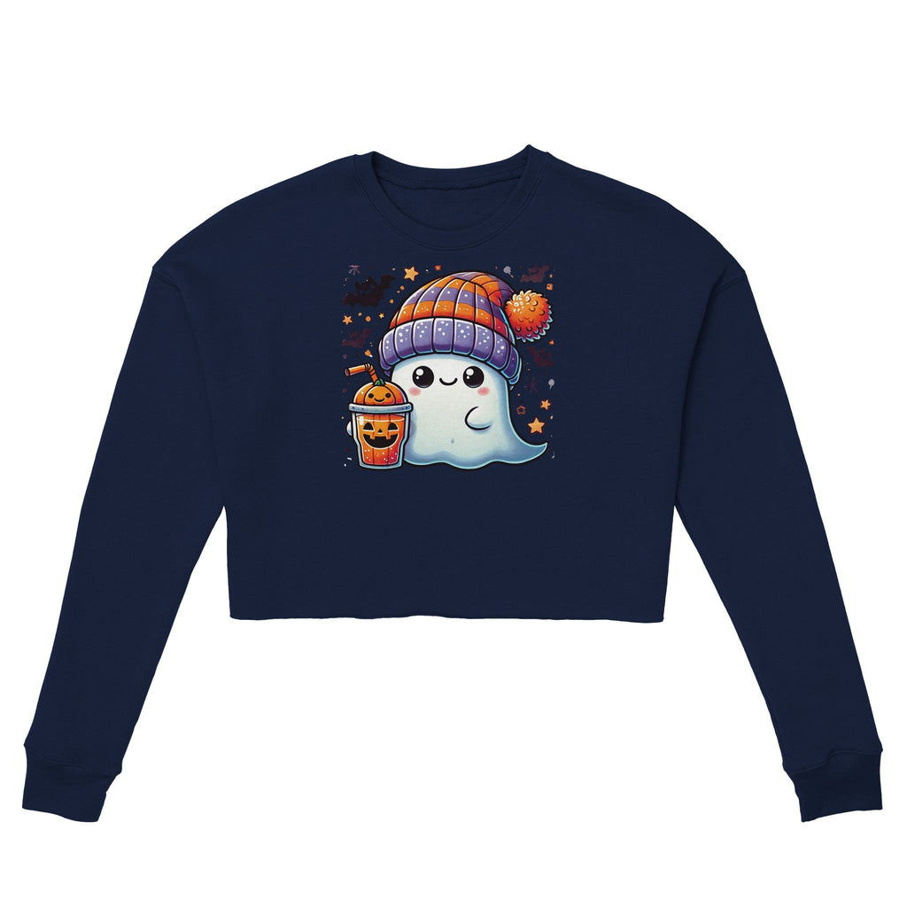 Boo Drink & Beanie Women's Cropped Sweatshirt - DazeRoom