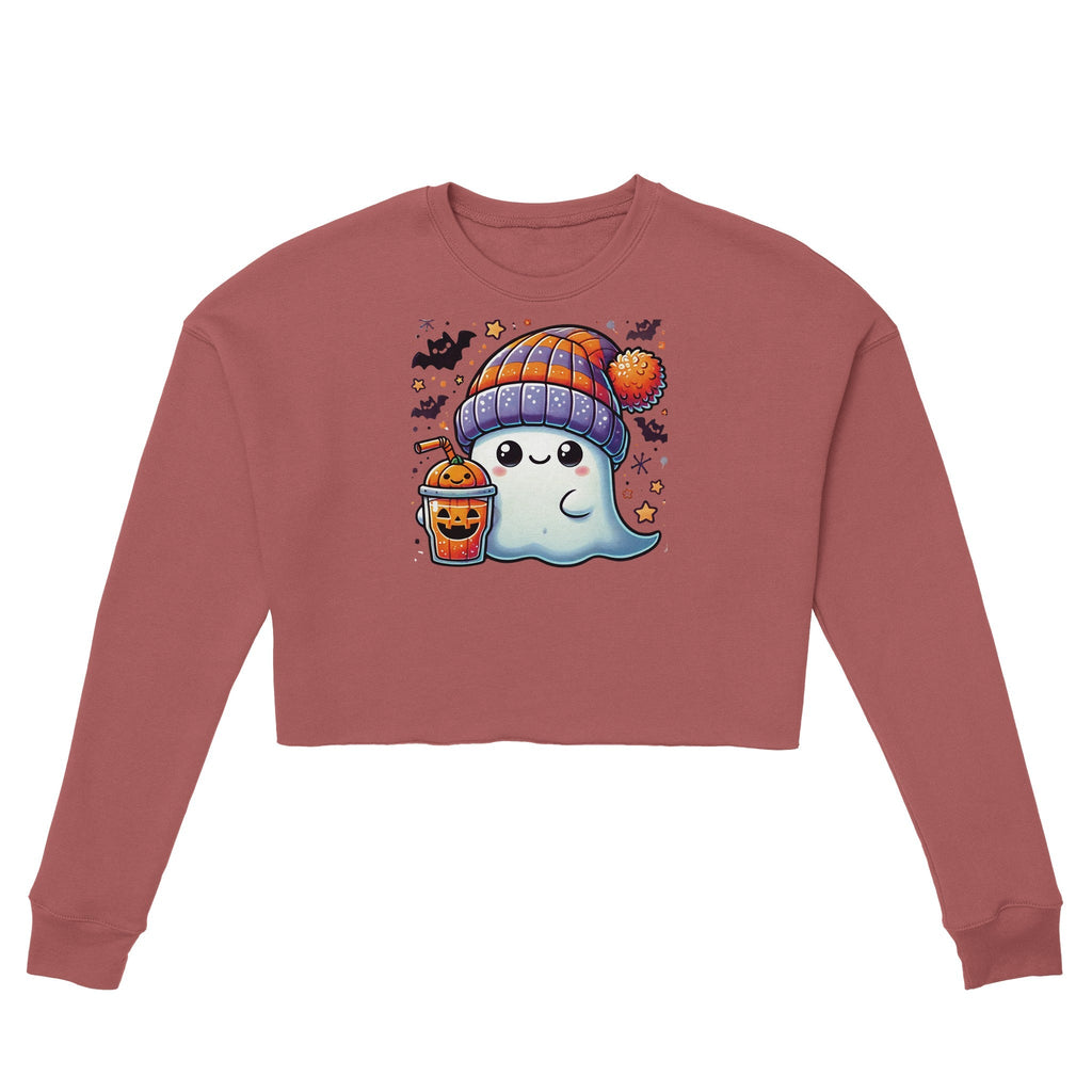 Boo Drink & Beanie Women's Cropped Sweatshirt - DazeRoom