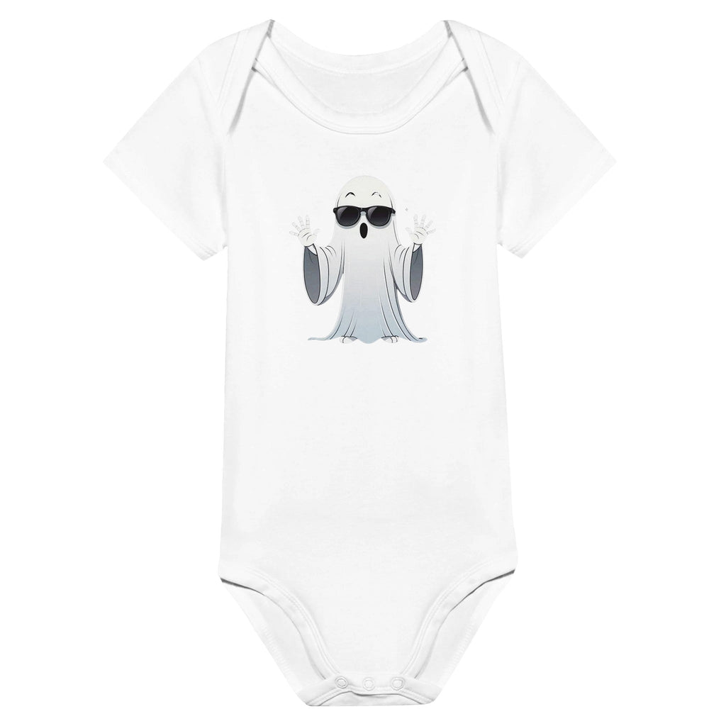 Calm Down Ghost Classic Baby Short Sleeve Bodysuit - DazeRoom