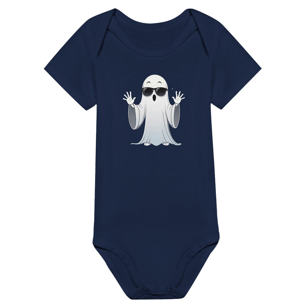 Calm Down Ghost Classic Baby Short Sleeve Bodysuit - DazeRoom