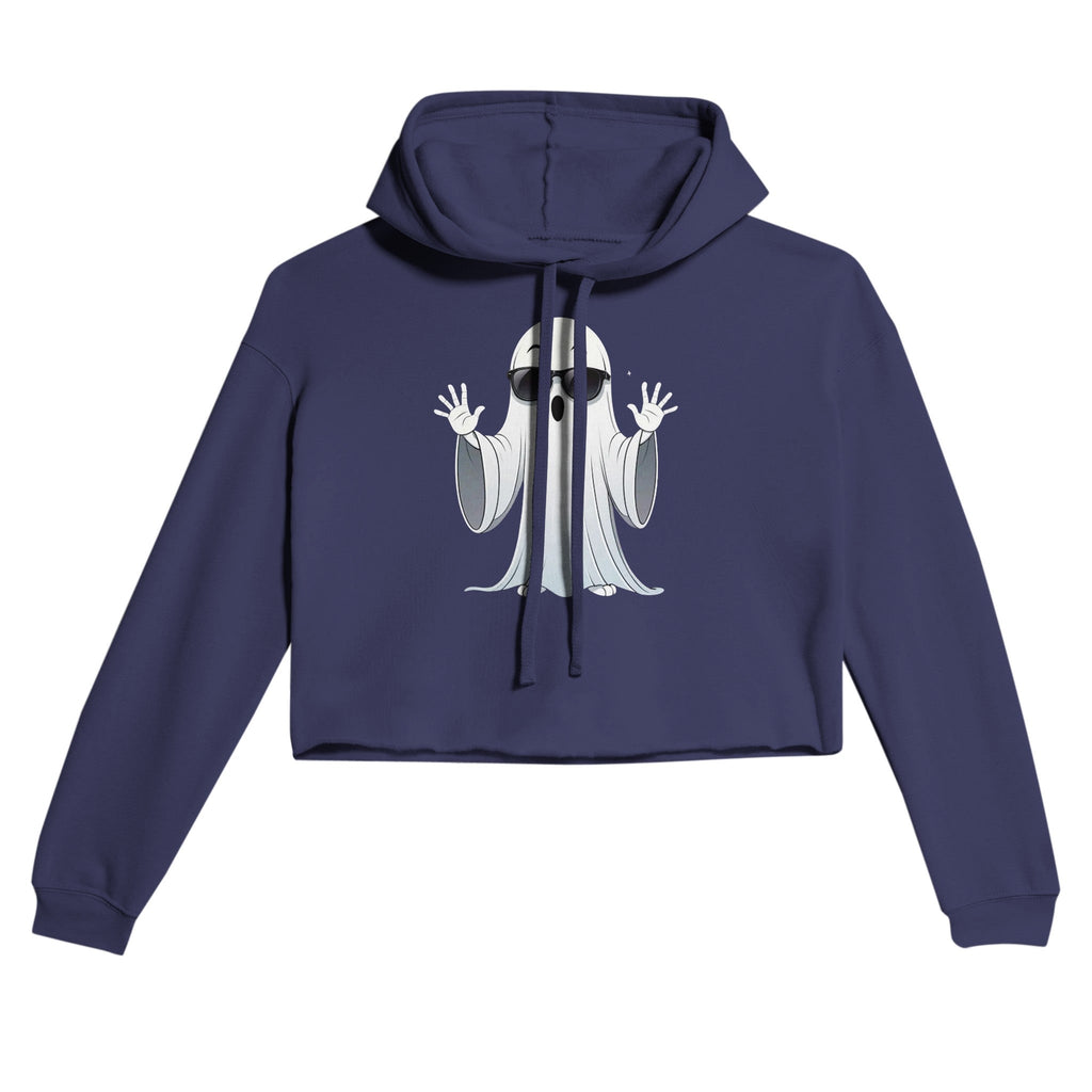 Calm Down Ghost Women's Cropped Hoodie - DazeRoom