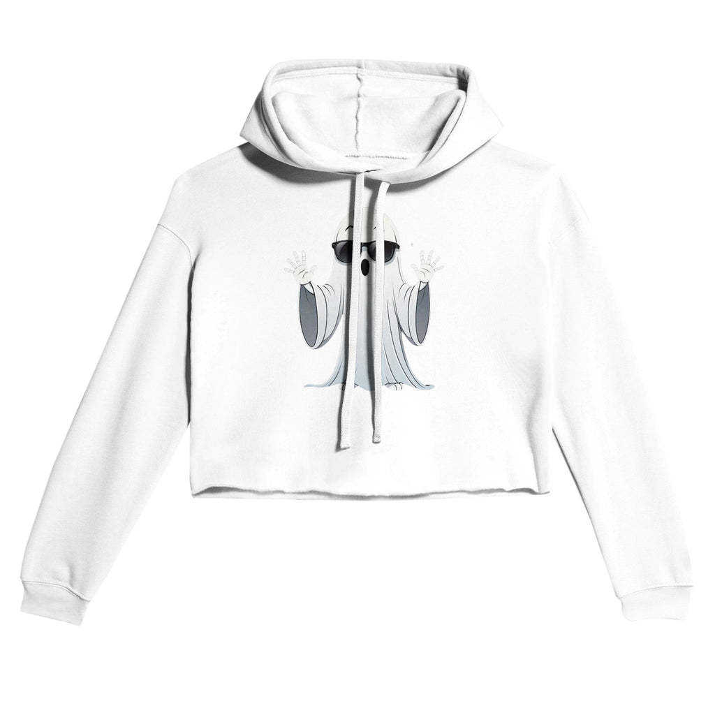 Calm Down Ghost Women's Cropped Hoodie - DazeRoom