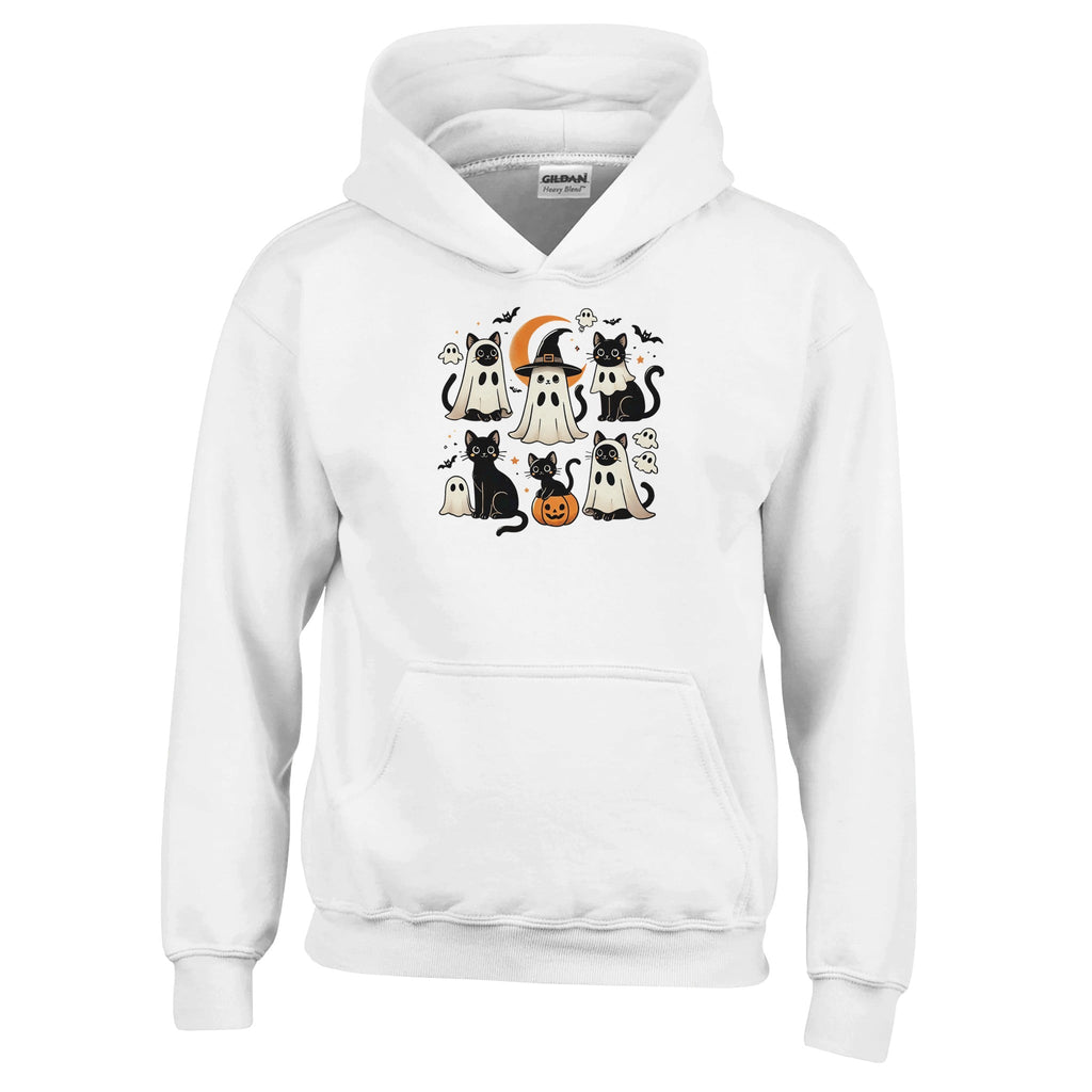 Cats Ghost Costumes Classic Kids Pullover Hoodie - DazeRoom