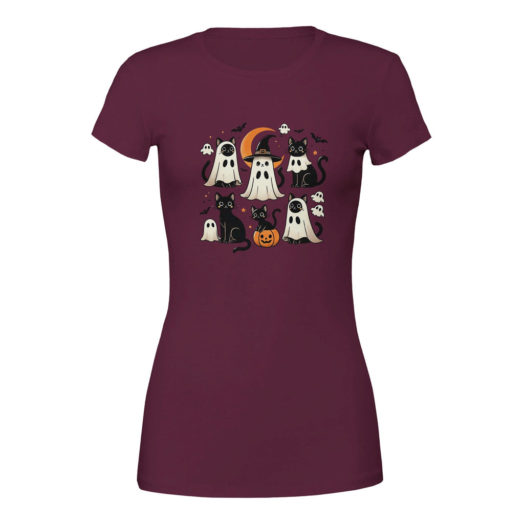 Cats Ghost Costumes Premium Womens Crewneck T-shirt - DazeRoom