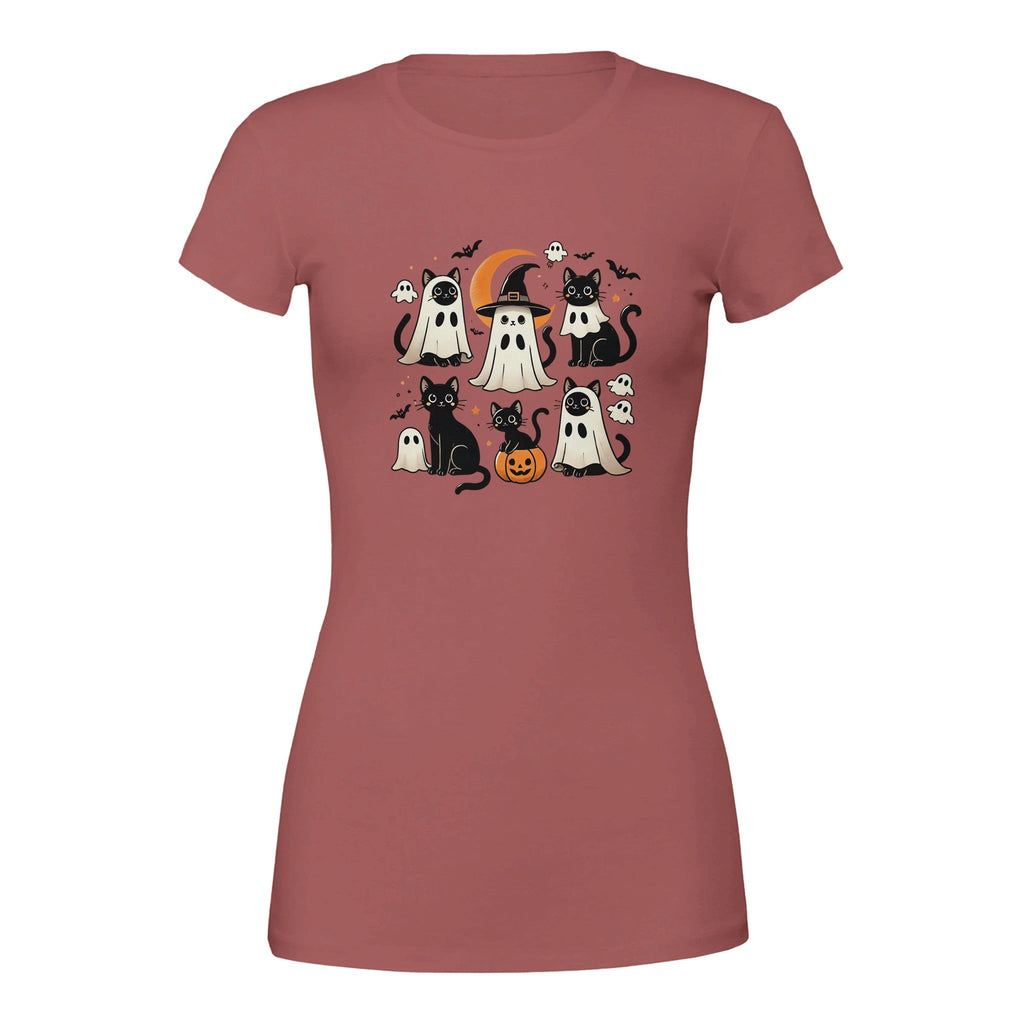 Cats Ghost Costumes Premium Womens Crewneck T-shirt - DazeRoom