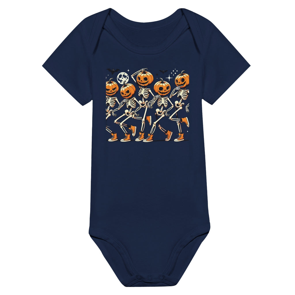 Dancing Pumpkin Heads Classic Baby Short Sleeve Bodysuit - DazeRoom