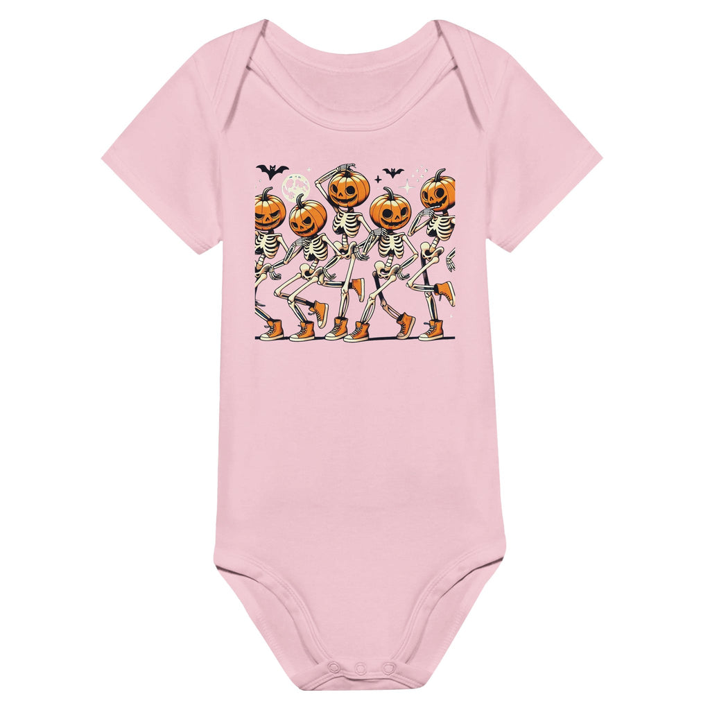 Dancing Pumpkin Heads Classic Baby Short Sleeve Bodysuit - DazeRoom