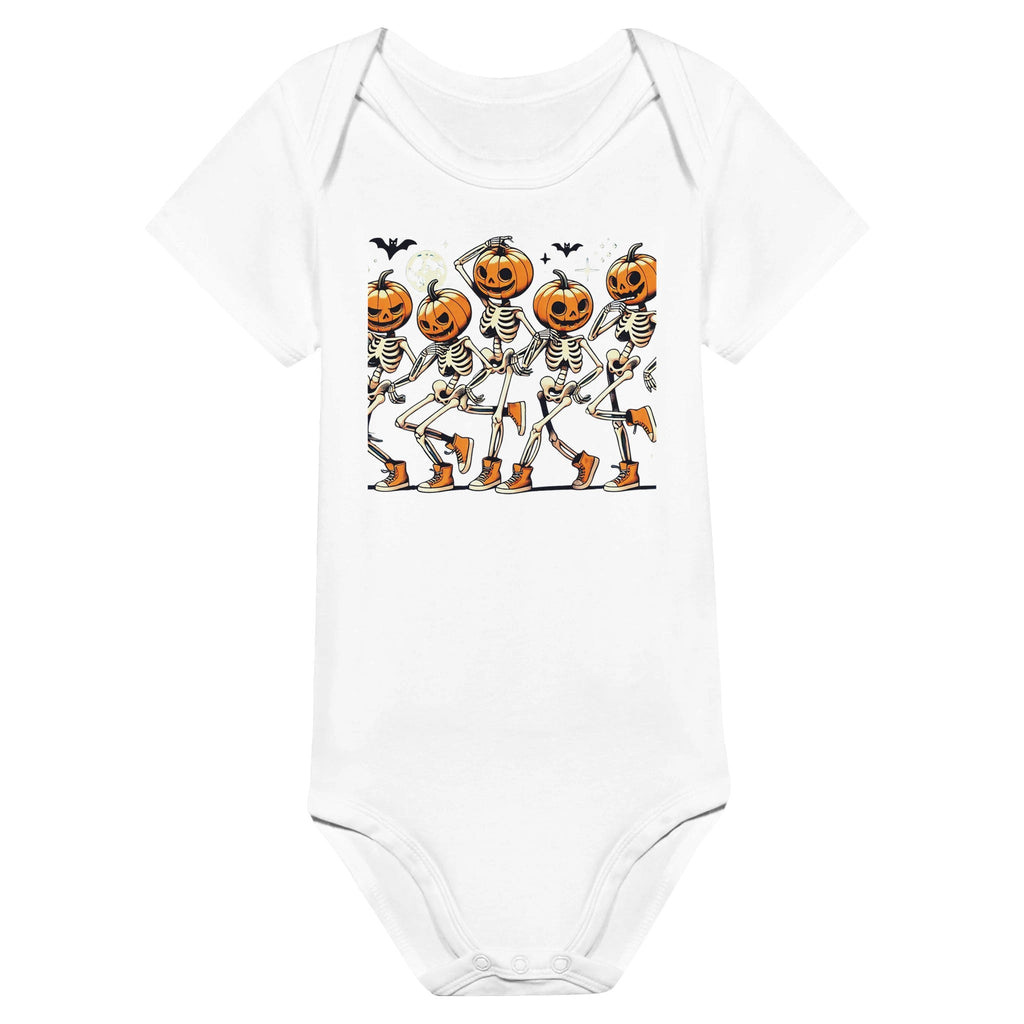 Dancing Pumpkin Heads Classic Baby Short Sleeve Bodysuit - DazeRoom