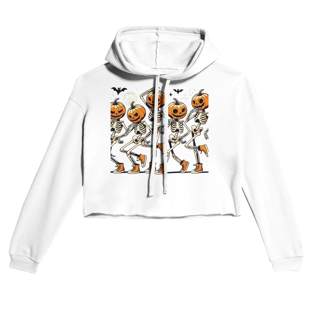 Dancing Pumpkin Heads Women's Cropped Hoodie - DazeRoom