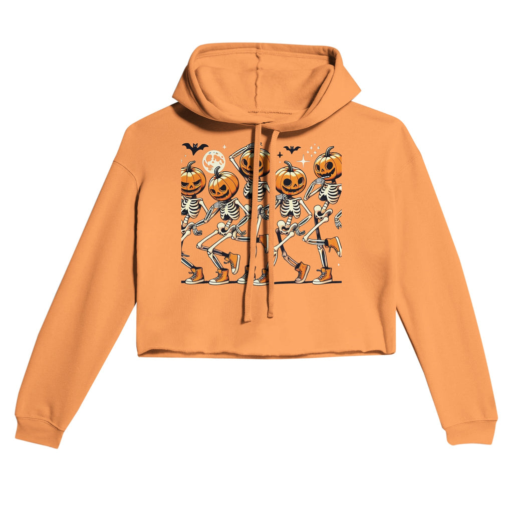 Dancing Pumpkin Heads Women's Cropped Hoodie - DazeRoom