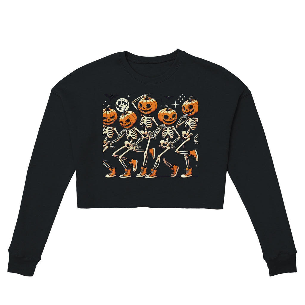 Dancing Pumpkin Heads Women's Cropped Sweatshirt - DazeRoom