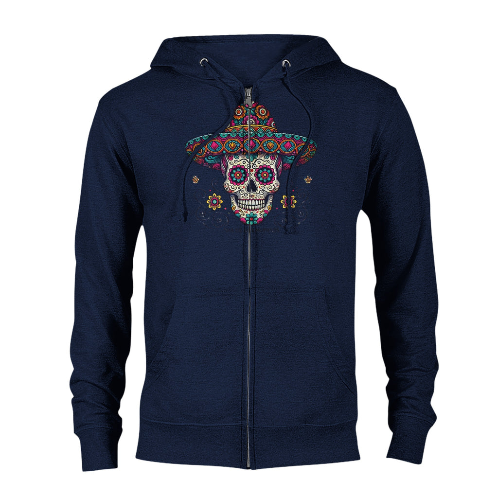 Dia De Los Muertos Sombrero Men's Classic Zip Hoodie - DazeRoom