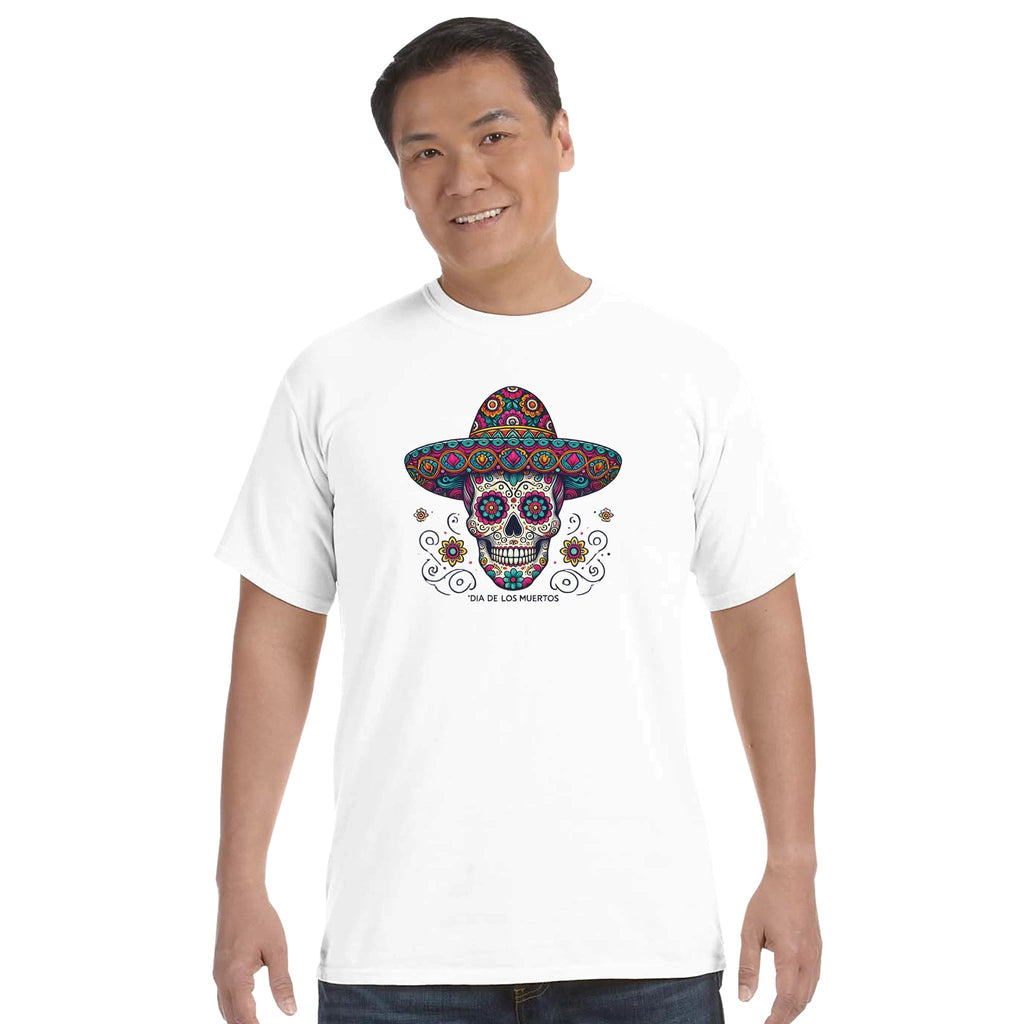 Dia De Los Muertos Sombrero Men's Heavyweight Crewneck T-Shirt | Comfort Colors C1717 - DazeRoom