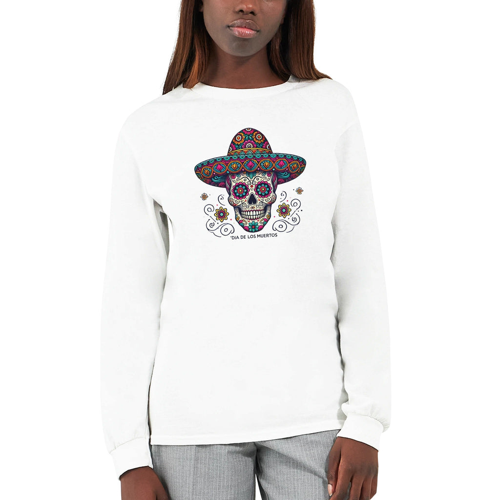 Dia De Los Muertos Sombrero Women's Classic Longsleeve T-shirt - DazeRoom