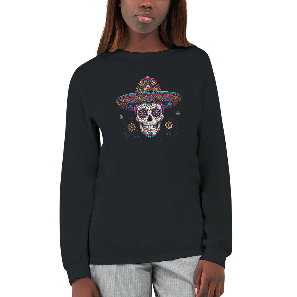 Dia De Los Muertos Sombrero Women's Classic Longsleeve T-shirt - DazeRoom