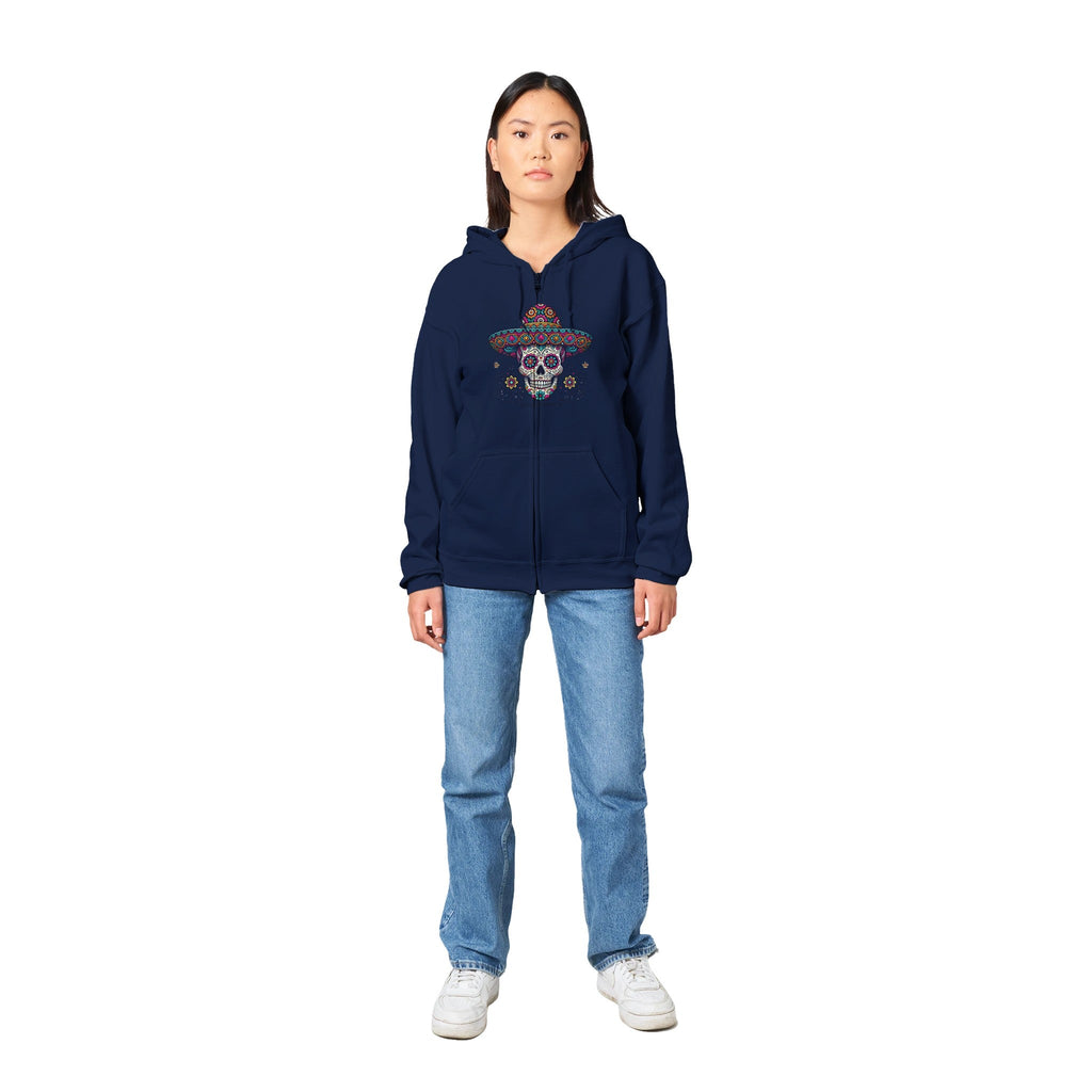 Dia De Los Muertos Sombrero Women's Classic Zip Hoodie - DazeRoom