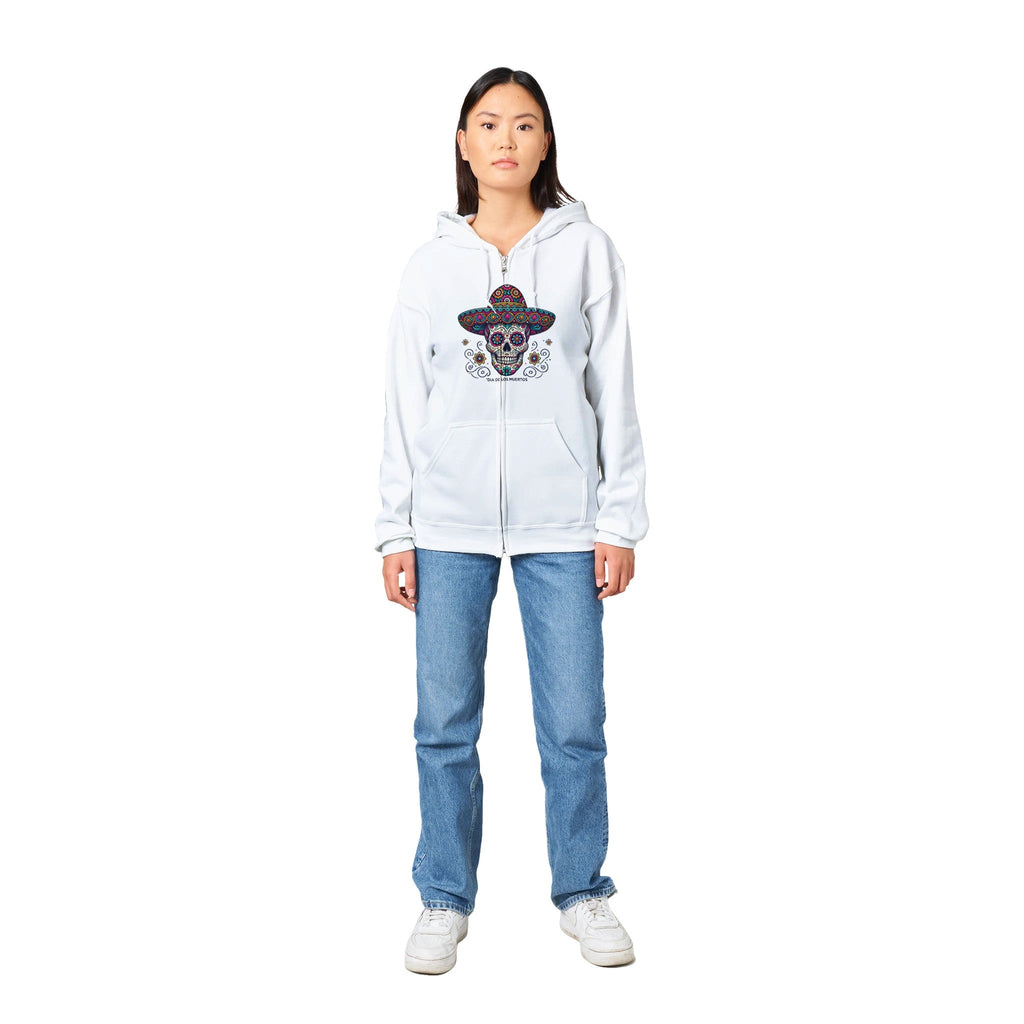 Dia De Los Muertos Sombrero Women's Classic Zip Hoodie - DazeRoom