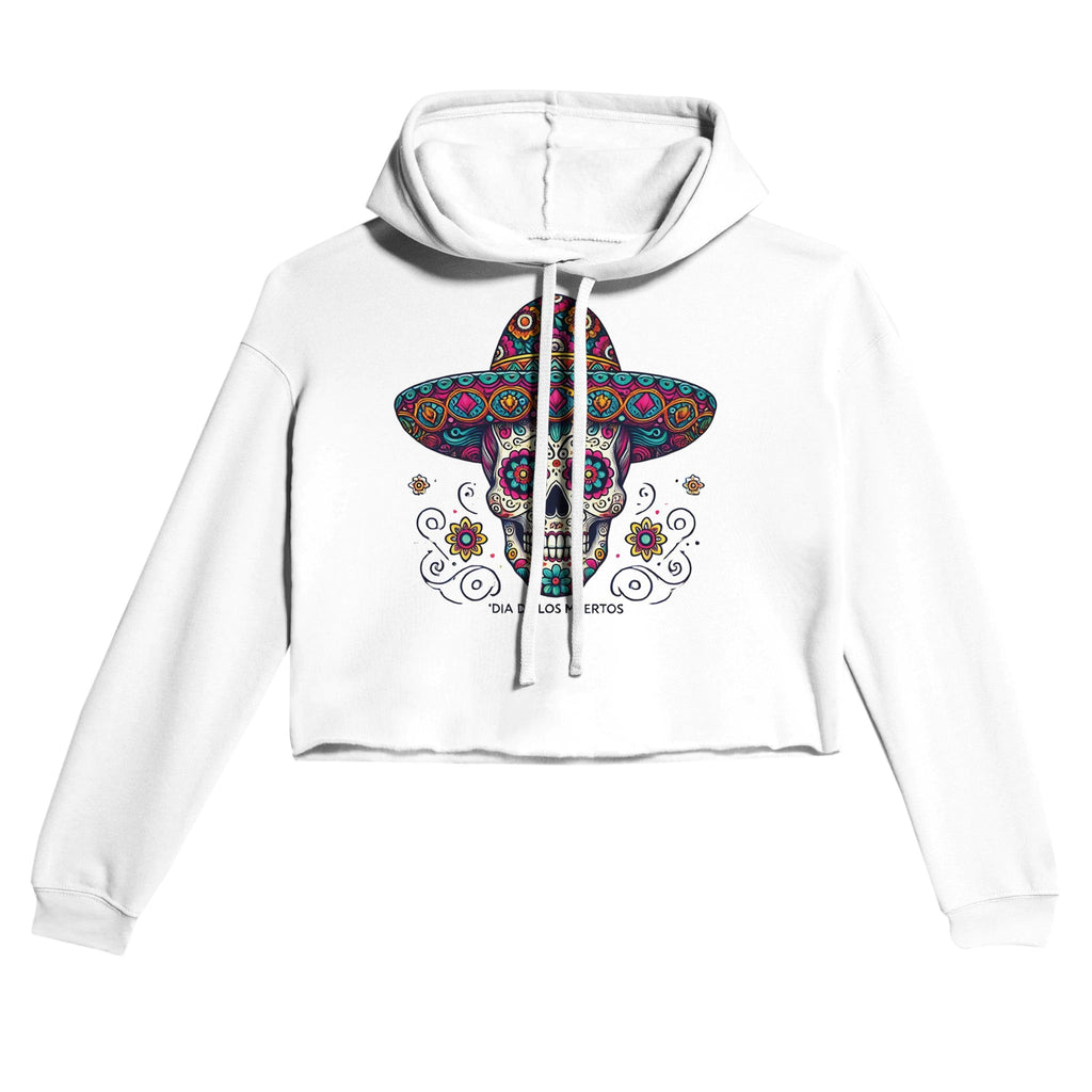 Dia De Los Muertos Sombrero Women's Cropped Hoodie | Bella + Canvas 7502 - DazeRoom