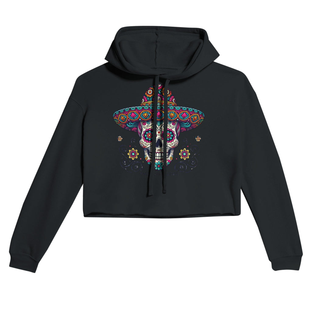 Dia De Los Muertos Sombrero Women's Cropped Hoodie | Bella + Canvas 7502 - DazeRoom