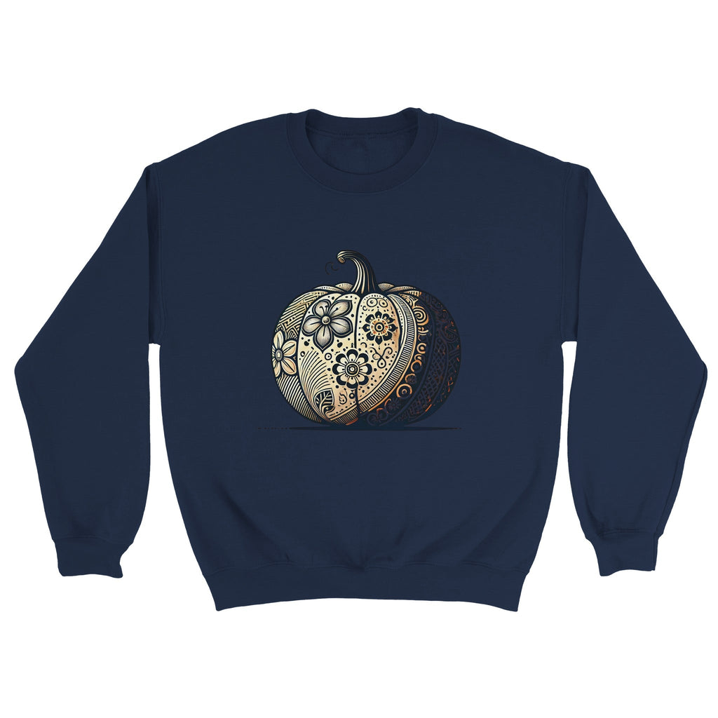 Floral Pumpkin Classic Unisex Crewneck Sweatshirt - DazeRoom