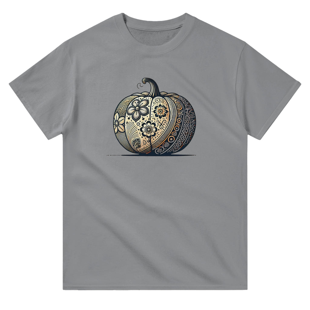 Floral Pumpkin Heavyweight Unisex Crewneck T-shirt - DazeRoom