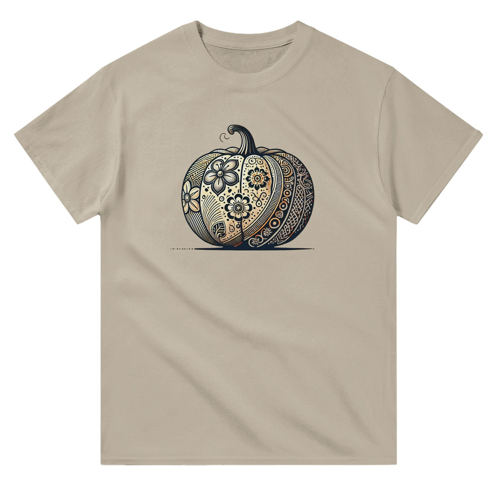 Floral Pumpkin Heavyweight Unisex Crewneck T-shirt - DazeRoom