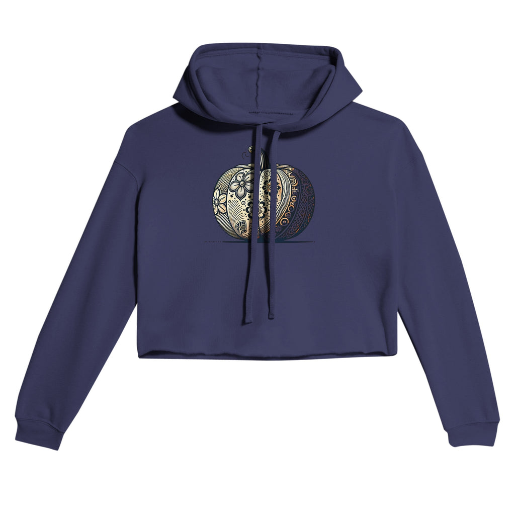 Floral Pumpkin Women's Cropped Hoodie - DazeRoom