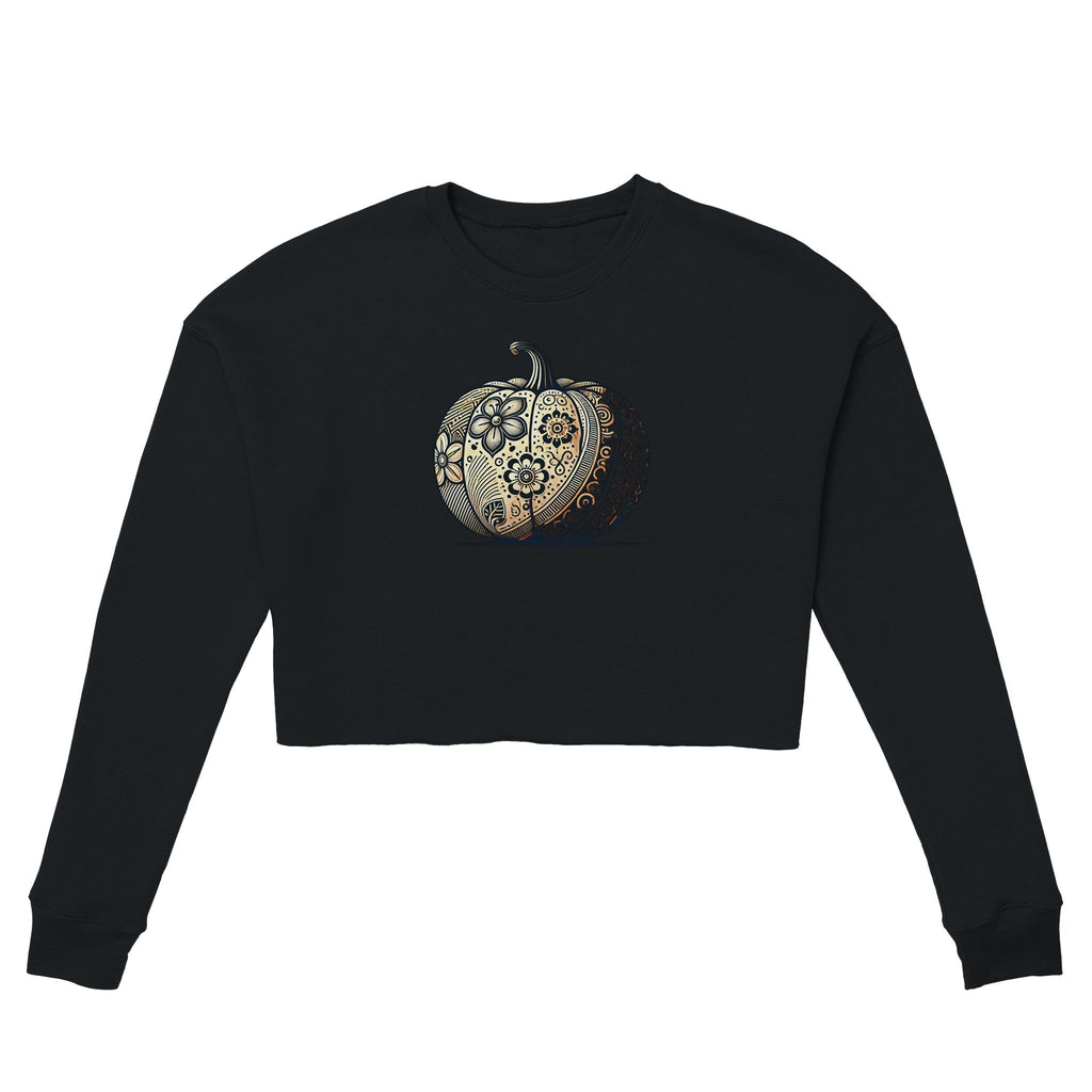 Floral Pumpkin Women's Cropped Sweatshirt - DazeRoom