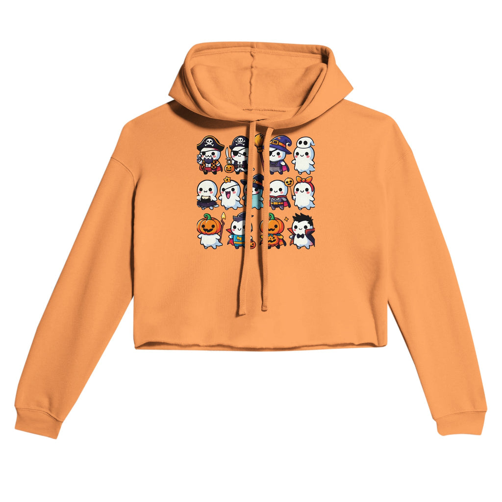 Ghost Halloween Costumes Women's Cropped Hoodie - DazeRoom