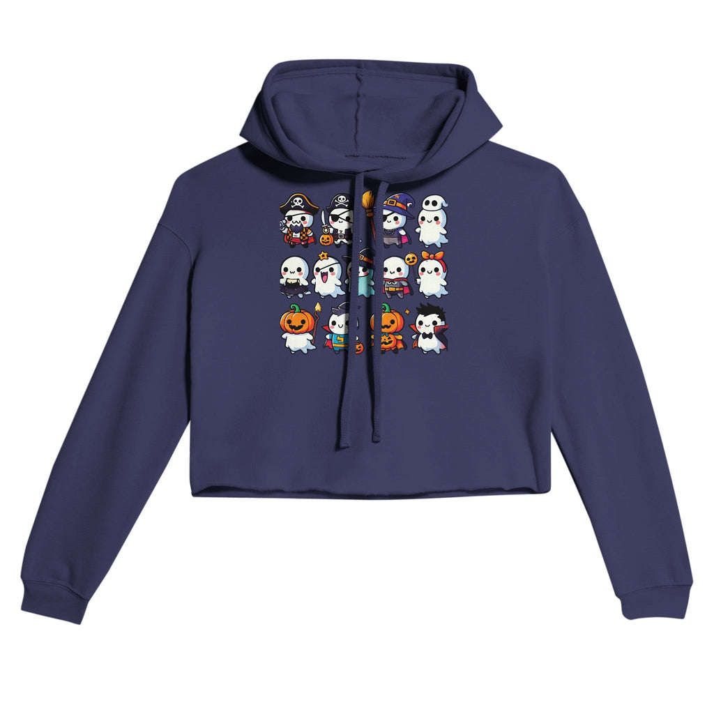 Ghost Halloween Costumes Women's Cropped Hoodie - DazeRoom