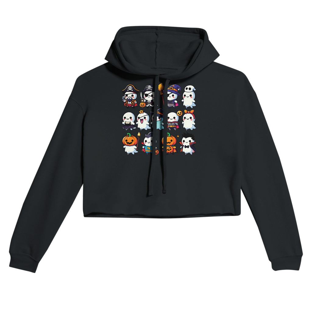 Ghost Halloween Costumes Women's Cropped Hoodie - DazeRoom