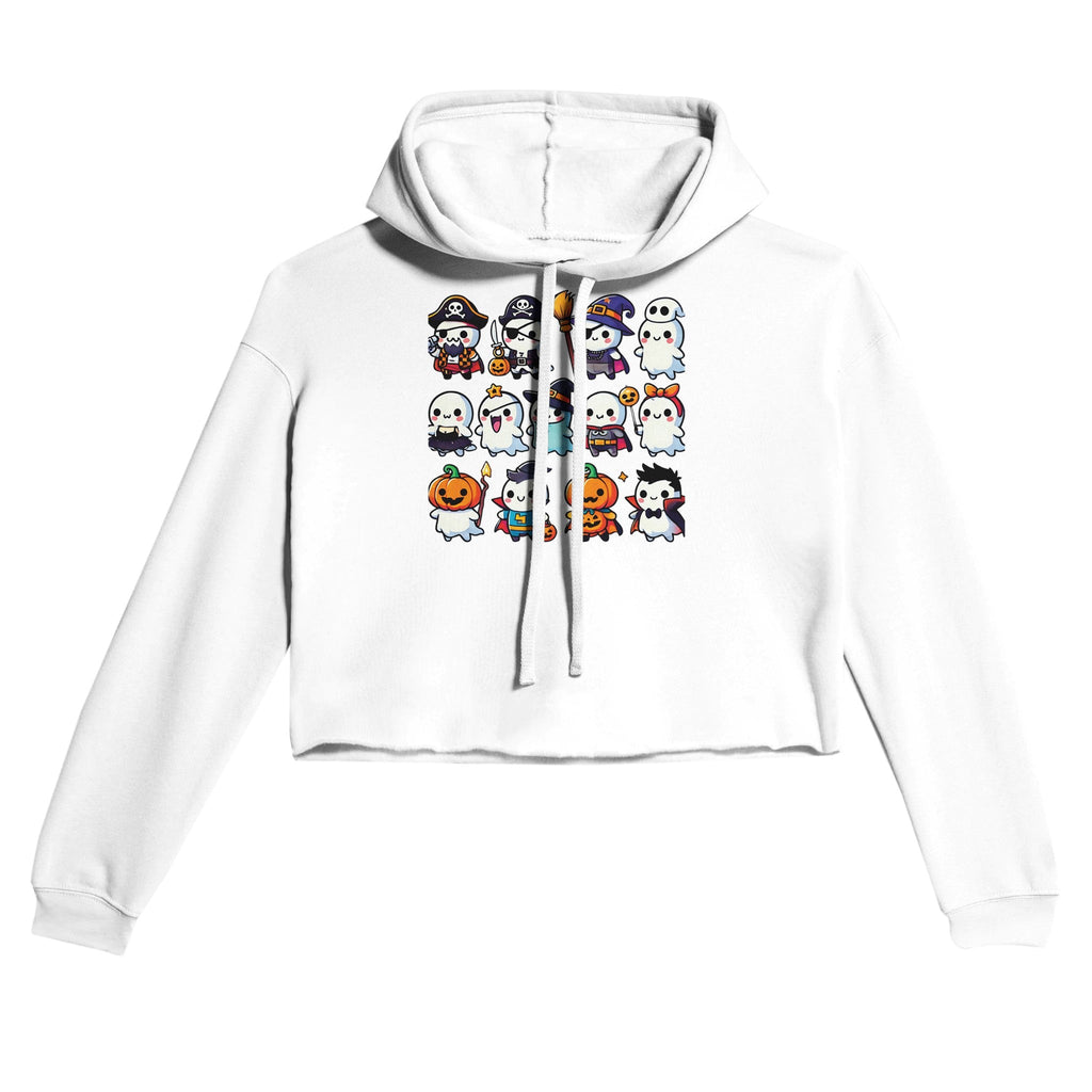 Ghost Halloween Costumes Women's Cropped Hoodie - DazeRoom