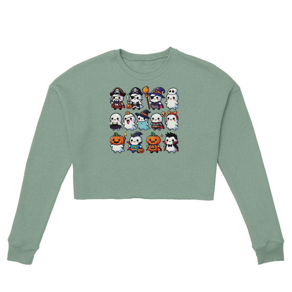 Ghost Halloween Costumes Women's Cropped Sweatshirt - DazeRoom