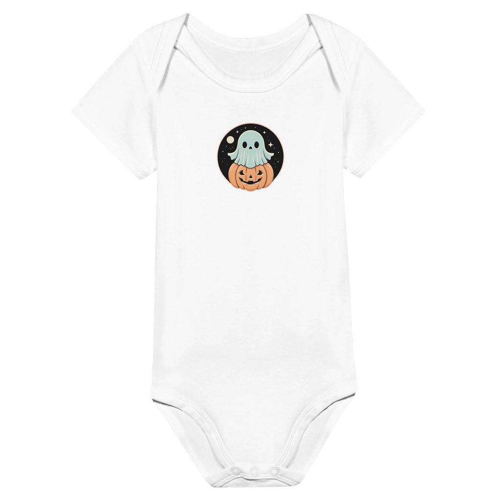 Ghost Pumpkin Retro Vice Edition Classic Baby Short Sleeve Bodysuit - DazeRoom