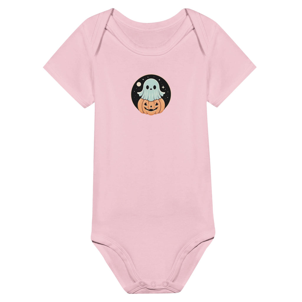 Ghost Pumpkin Retro Vice Edition Classic Baby Short Sleeve Bodysuit - DazeRoom