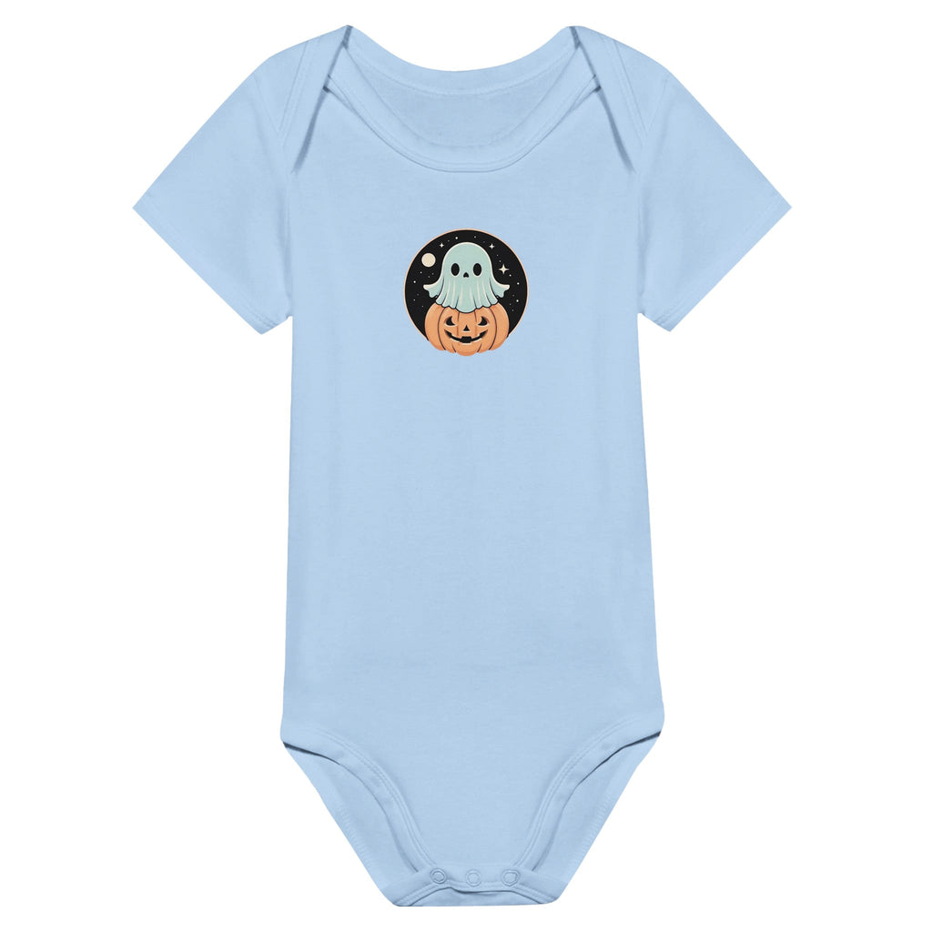 Ghost Pumpkin Retro Vice Edition Classic Baby Short Sleeve Bodysuit - DazeRoom