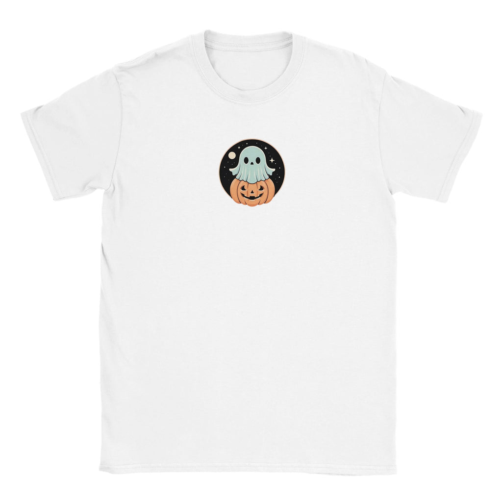 Ghost Pumpkin Retro Vice Edition Classic Kids Crewneck T-shirt | Gildan® 5000B - DazeRoom