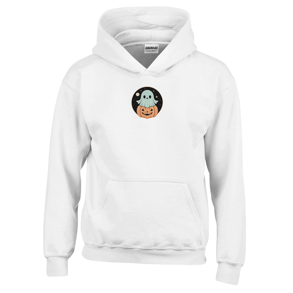 Ghost Pumpkin Retro Vice Edition Classic Kids Pullover Hoodie | Gildan 18500B - DazeRoom