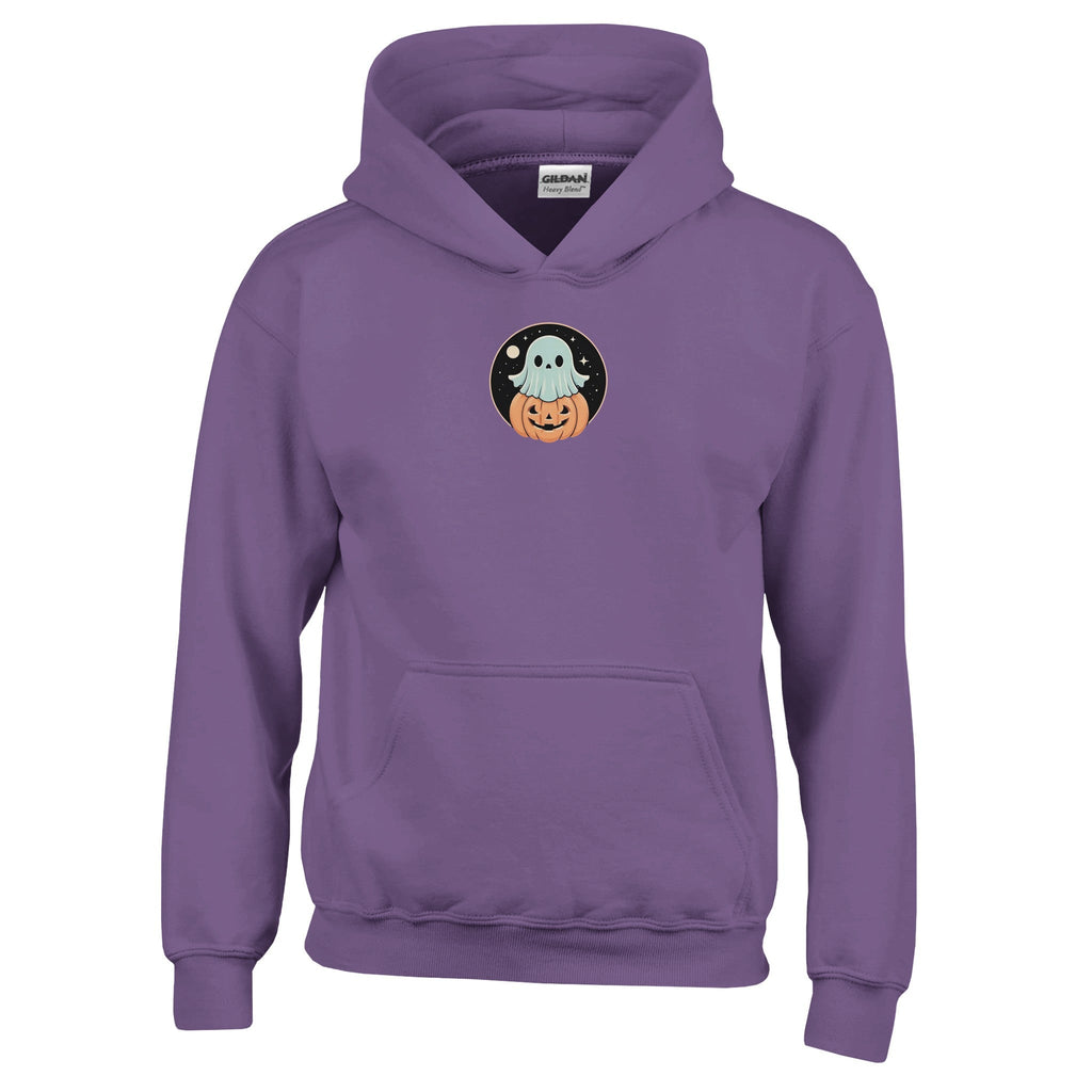 Ghost Pumpkin Retro Vice Edition Classic Kids Pullover Hoodie | Gildan 18500B - DazeRoom