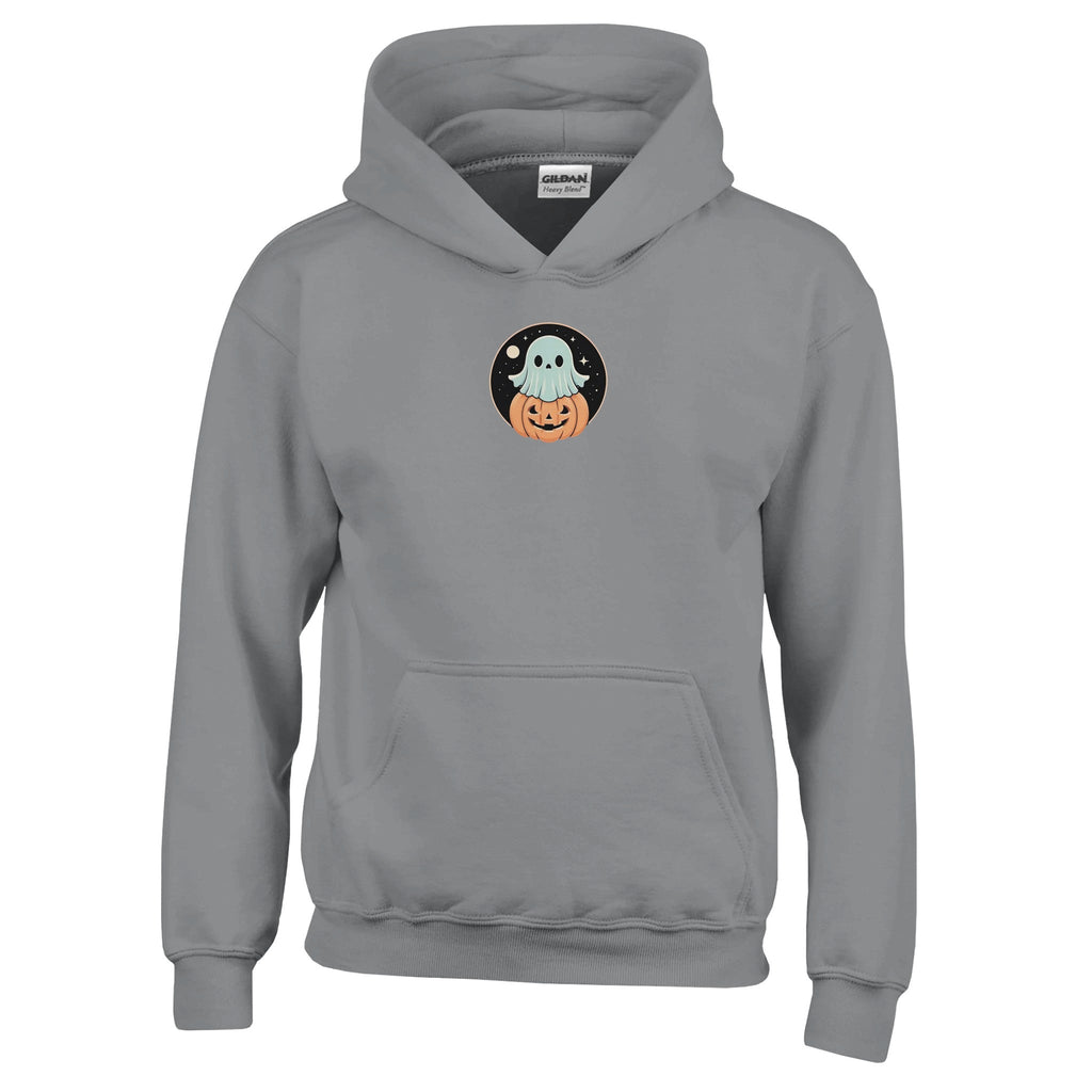 Ghost Pumpkin Retro Vice Edition Classic Kids Pullover Hoodie | Gildan 18500B - DazeRoom