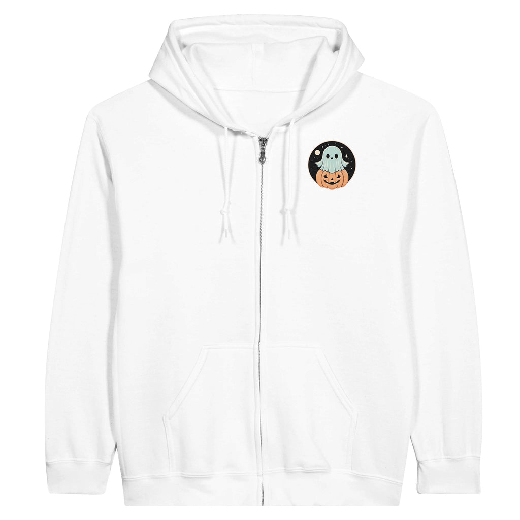 Ghost Pumpkin Retro Vice Edition Classic Unisex Zip Hoodie - DazeRoom