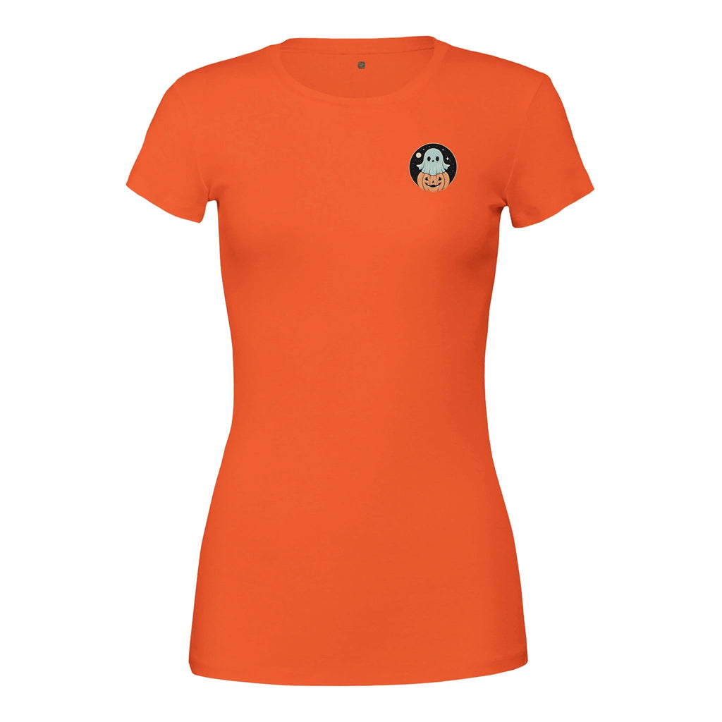 Ghost Pumpkin Retro Vice Edition Premium Womens Crewneck T-shirt | Bella + Canvas 6004 - DazeRoom